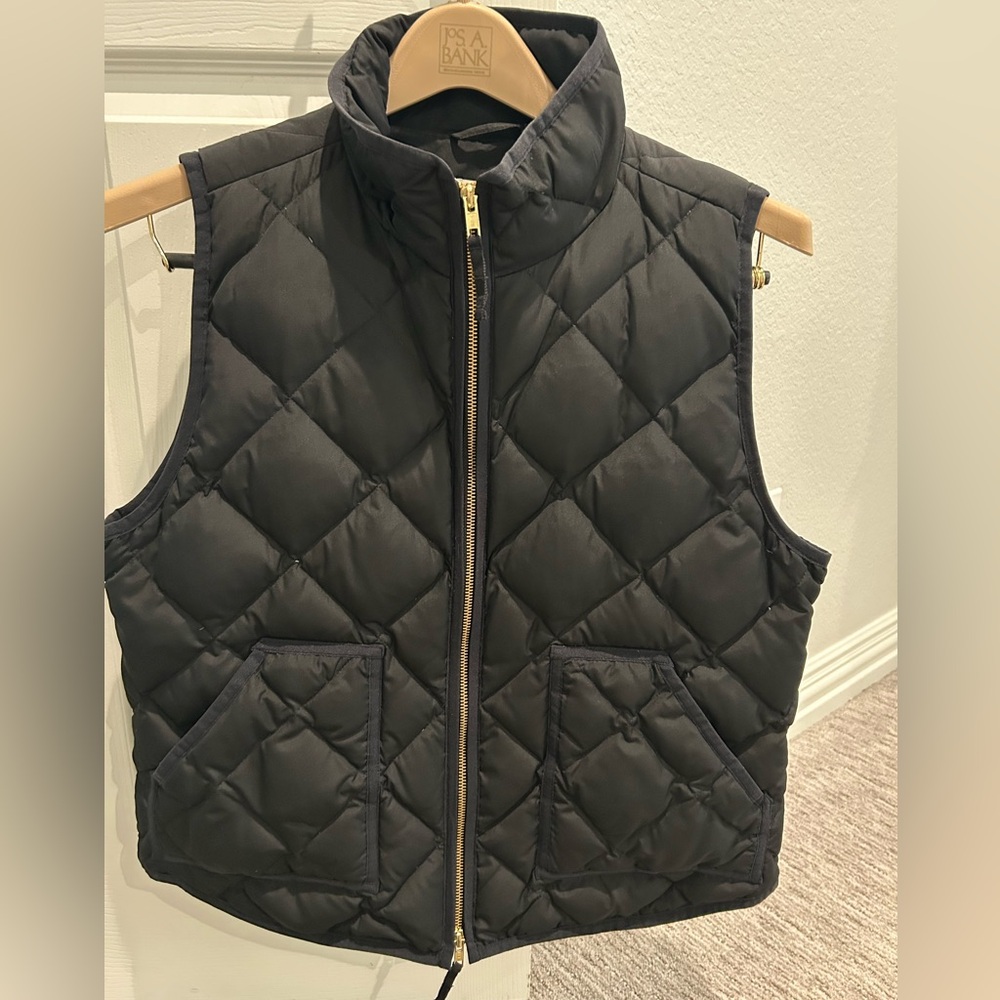 J. Crew Women Black Quilted Vest
